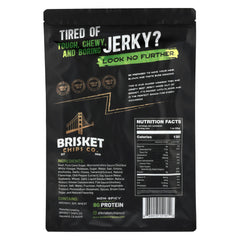 Brisket Chips Co. close-up of thin crispy brisket texture, emphasizes satisfying crunch