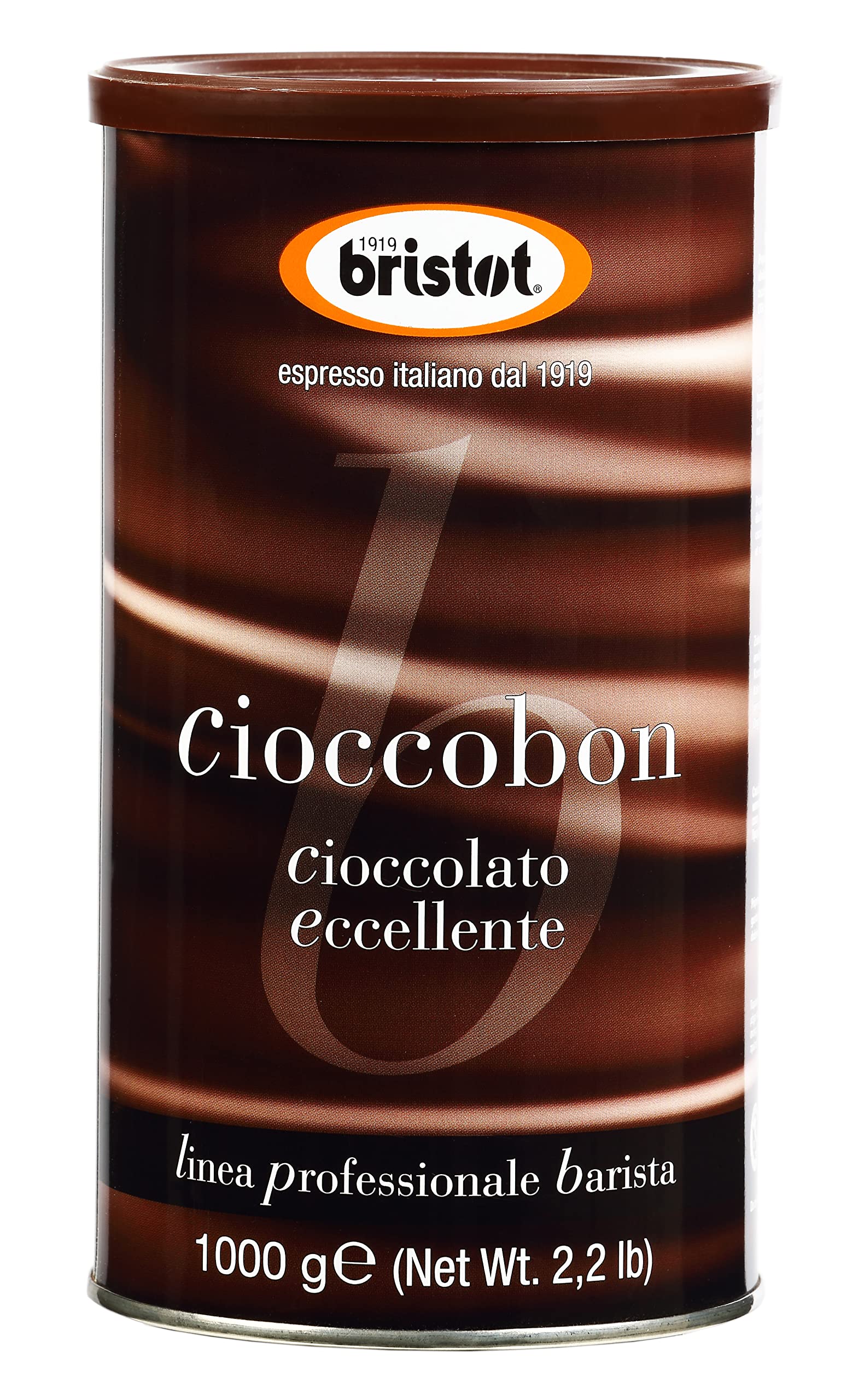 Bristot powder close-up highlighting smooth cocoa texture and quick-mixing benefit