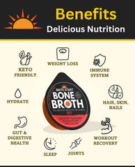 Close-up of Brite Start beef broth texture highlighting collagen-rich, savory appearance