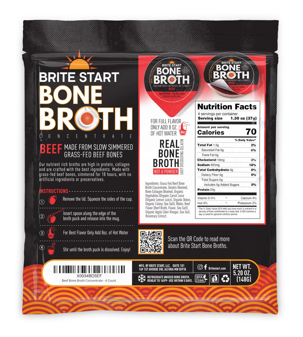 Brite Start open packet beside spoon demonstrating easy preparation and portability