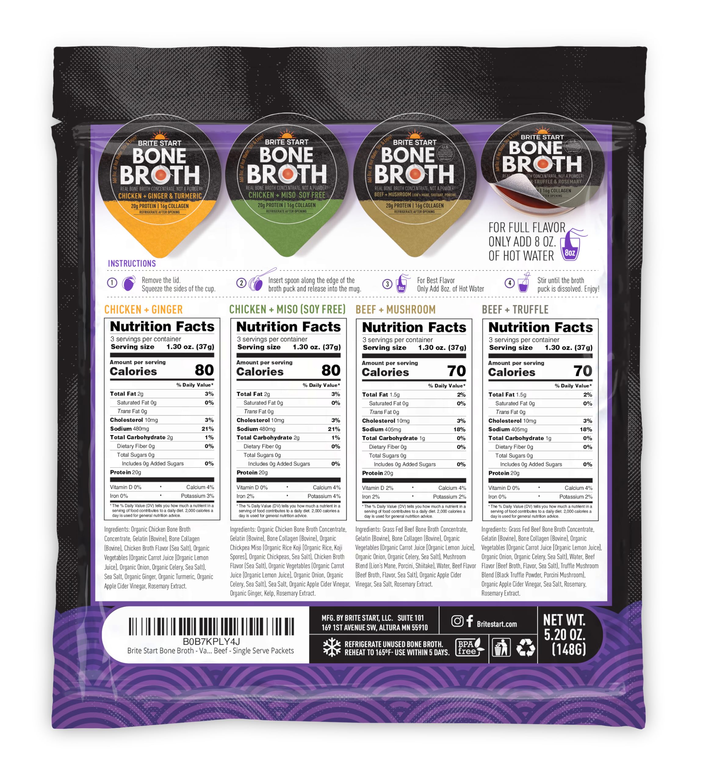 Brite Start concentrate being poured into hot water for quick preparation and rich flavor
