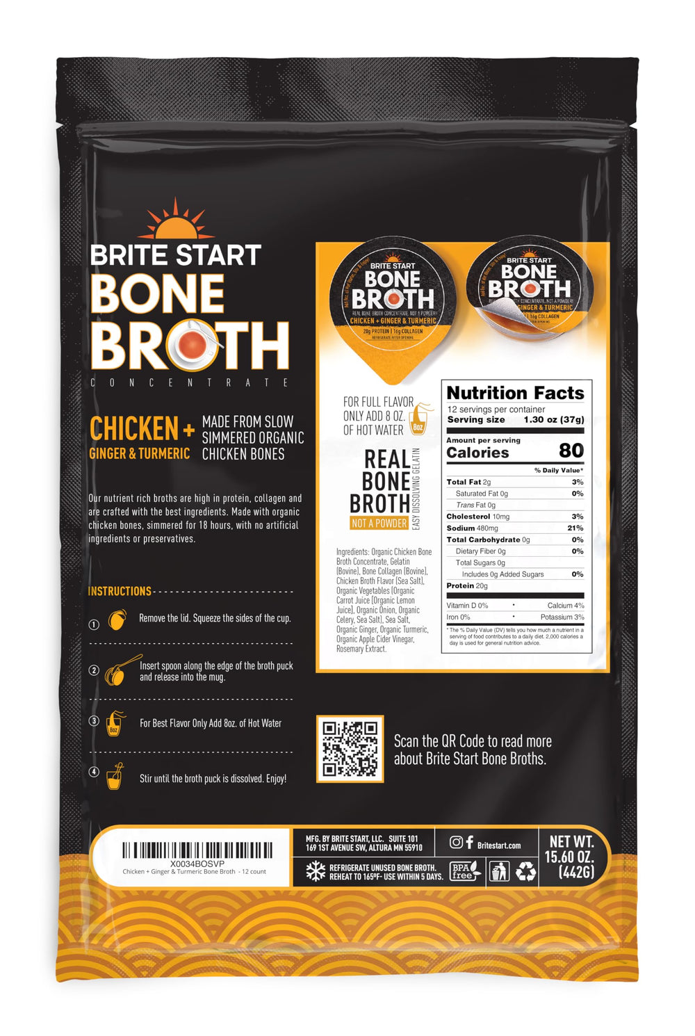Brite Start opened single-serve packet with powder concentrate for fast preparation