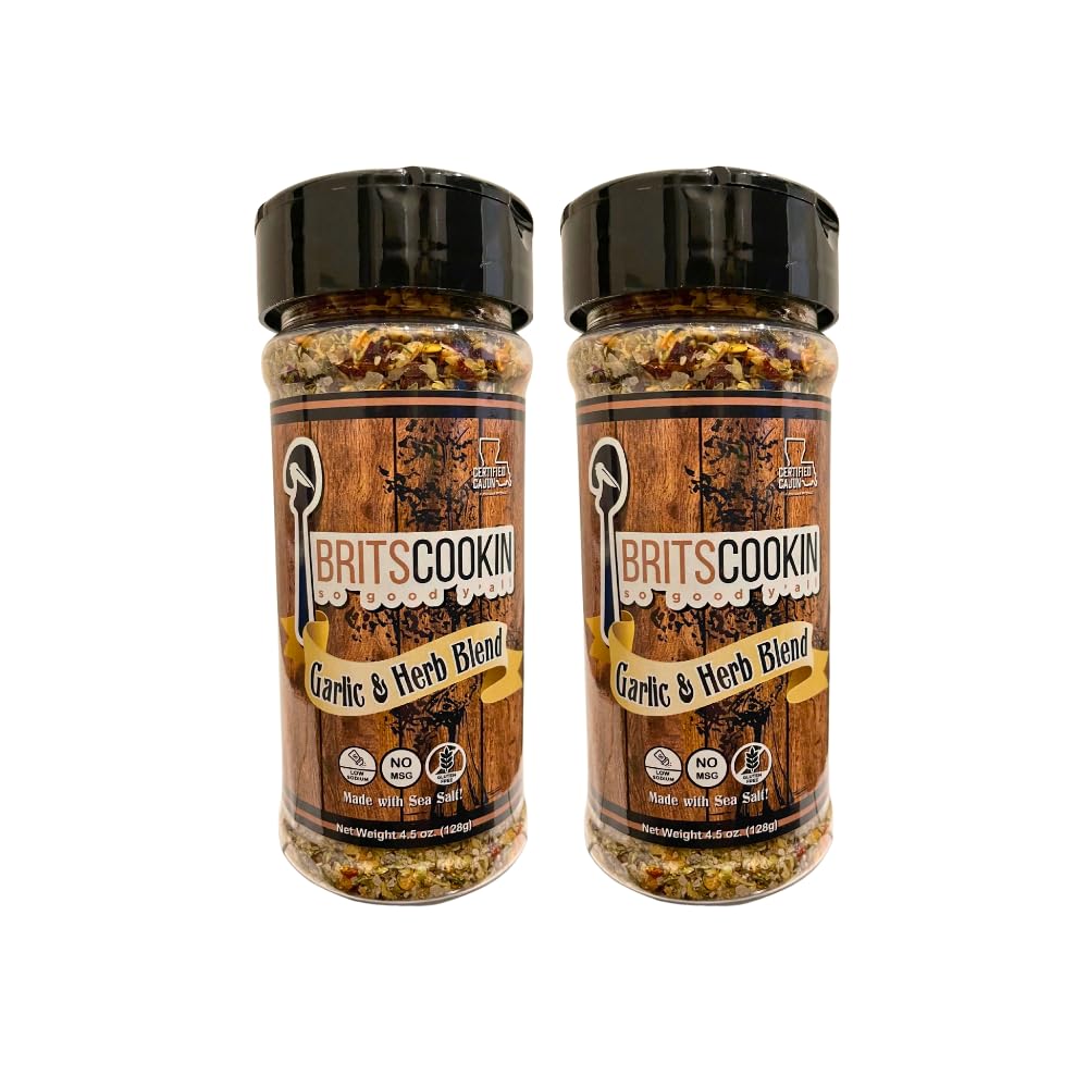 Britscookin front packaging showing label and two jars for quick pantry identification