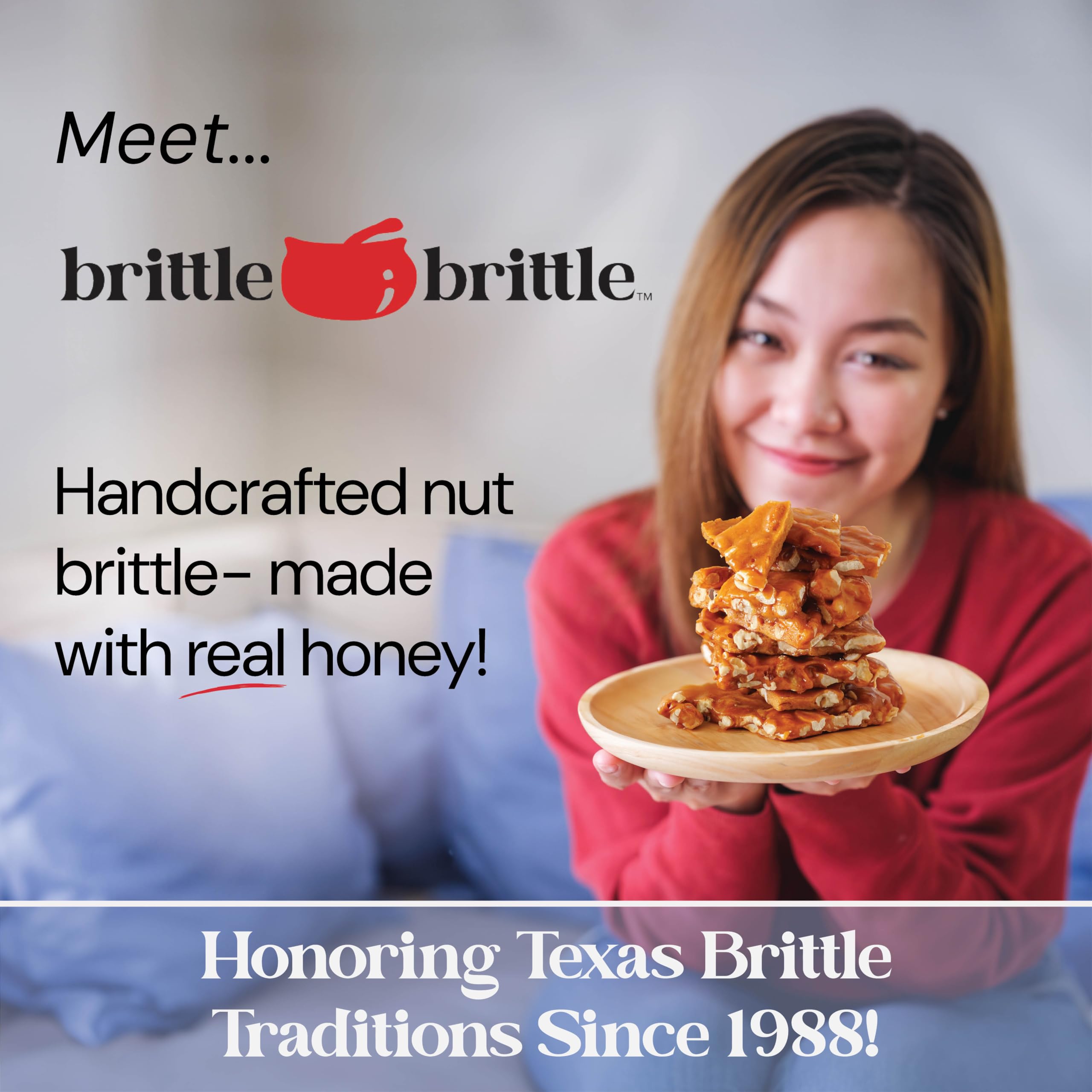 Brittle-Brittle piece held in hand showing scale and easy-to-share convenience