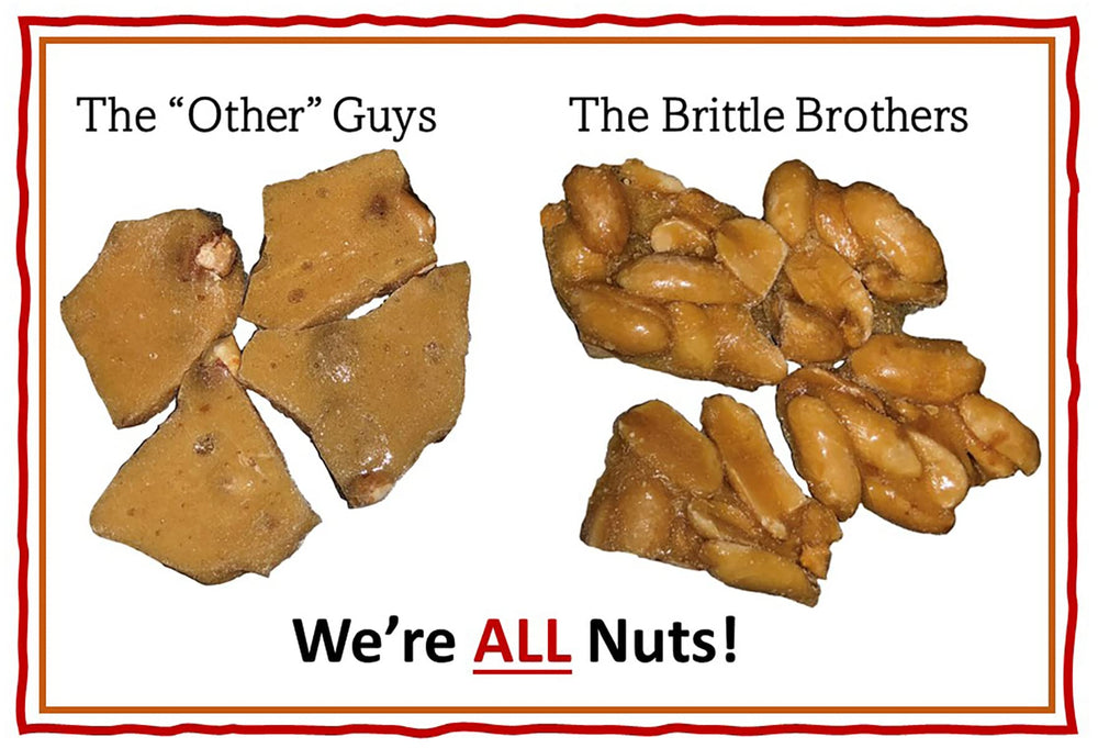 Brittle Brothers close-up of peanuts embedded for bold nut flavor
