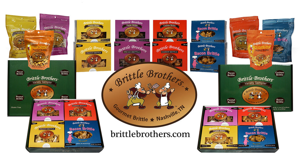 Brittle Brothers label close-up displaying recipe heritage and ingredient trust