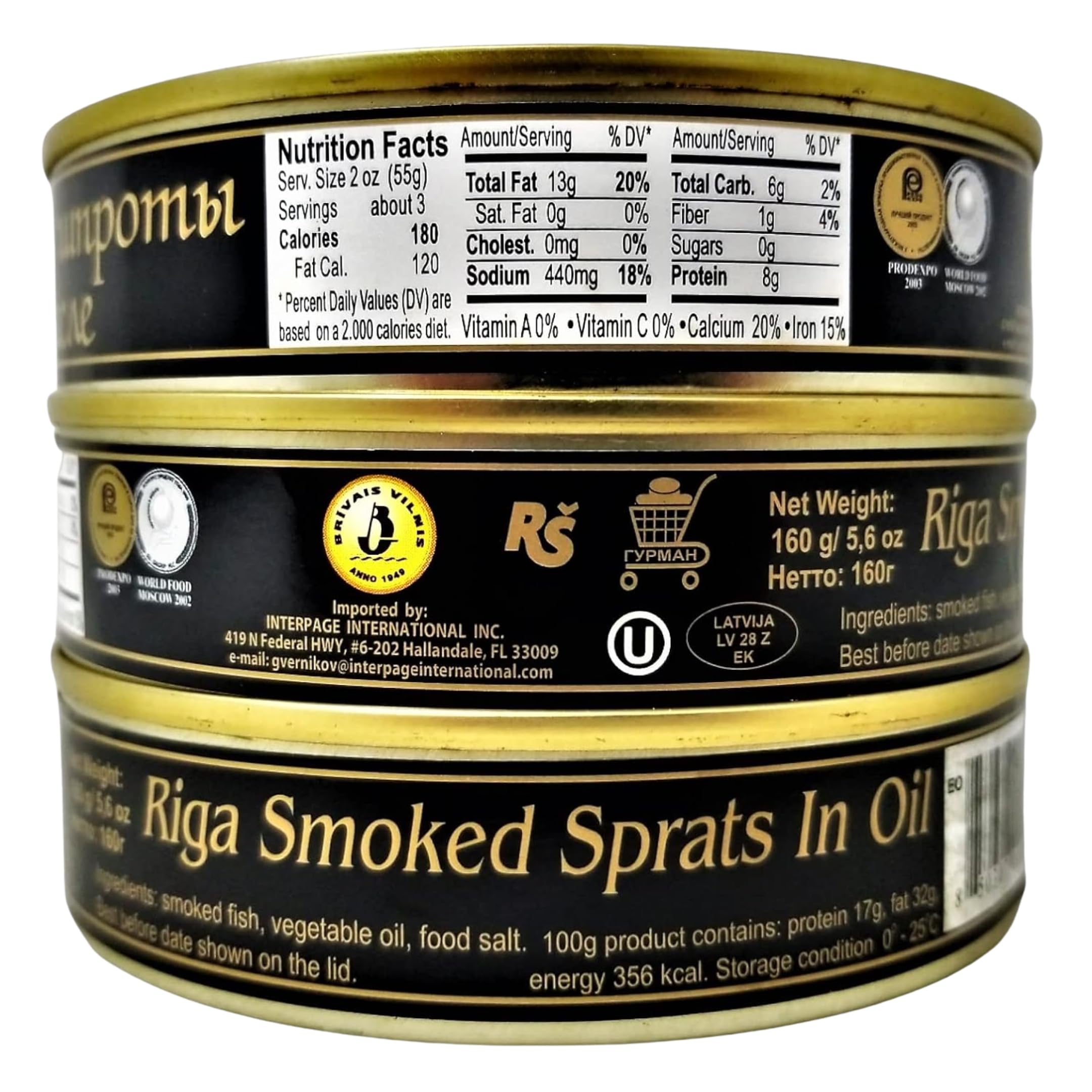 Brivais Vilnis open tin close-up showing smoked sprats and oil, highlighting texture and sheen