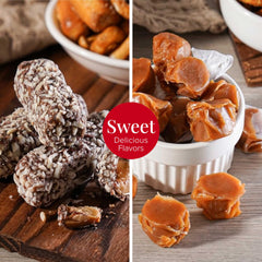 Broadway Basketeers Almond Roca detail emphasizing crunchy indulgence to soothe and share