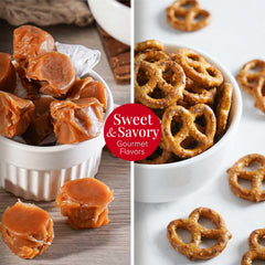 Broadway Basketeers close-up of individually wrapped snacks, showcasing freshness and variety