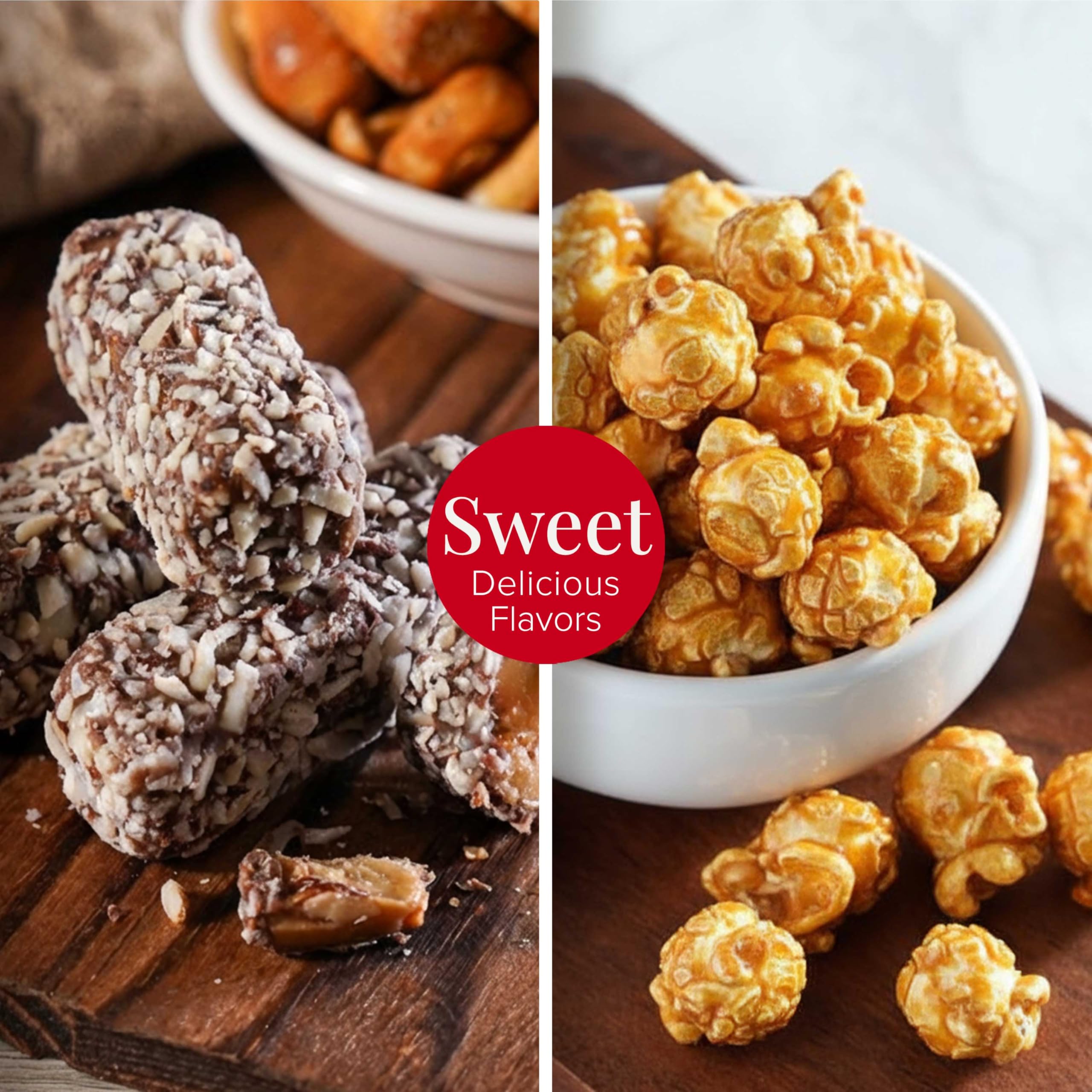 Broadway Basketeers close-up of gourmet popcorn texture highlighting crunchy, flavorful snack quality