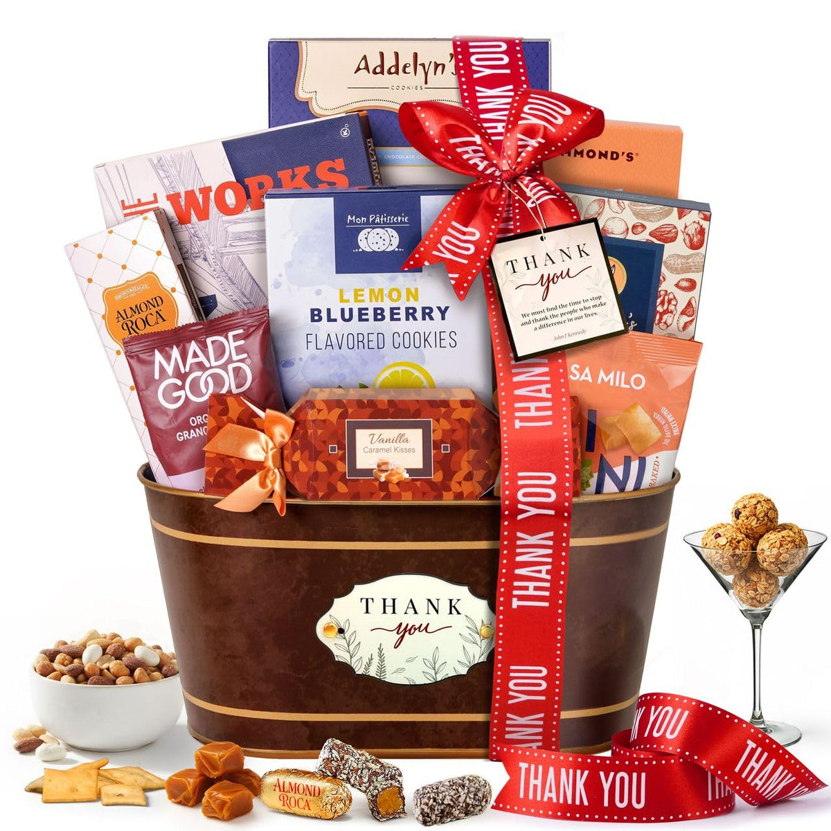 Broadway Basketeers front packaging showing elegant gift-ready presentation and immediate delight