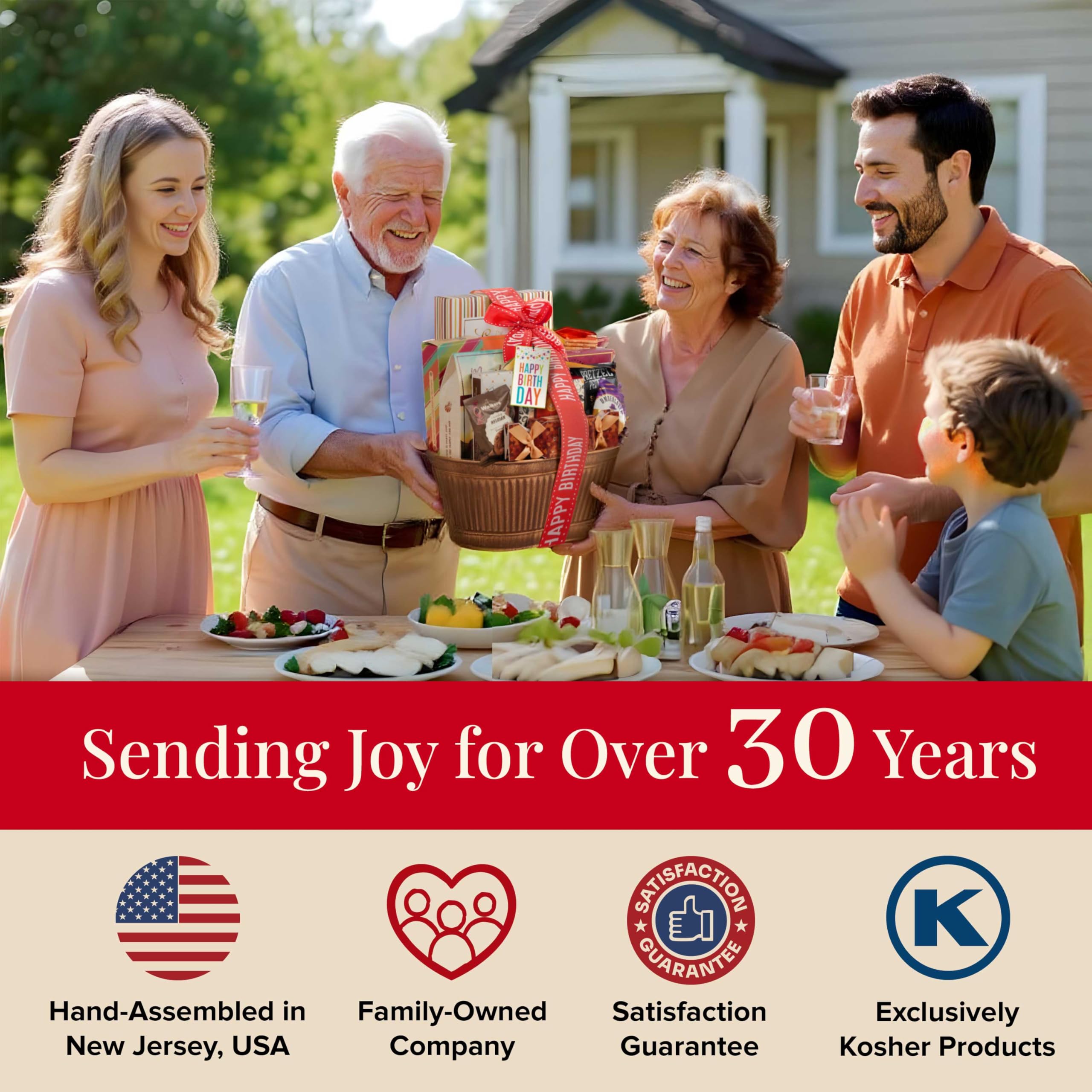 Broadway Basketeers lifestyle birthday table illustrating celebratory unboxing joy