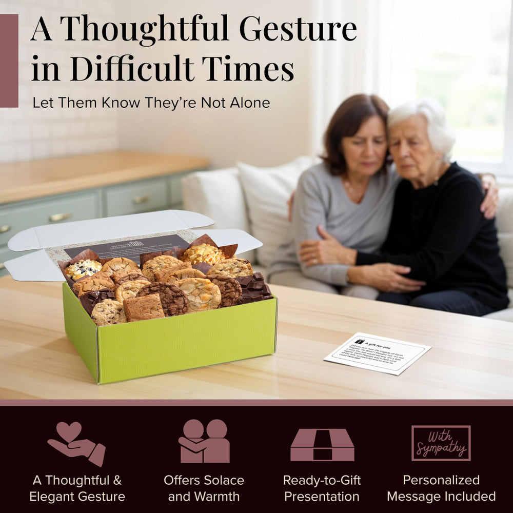 Broadway Basketeers open box showing 22 individually wrapped treats for sharing