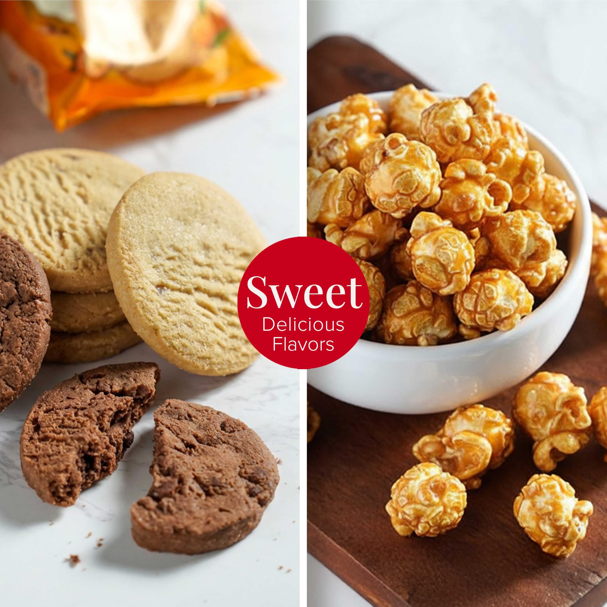 Broadway Basketeers pretzel and popcorn mix close-up showing savory-sweet variety