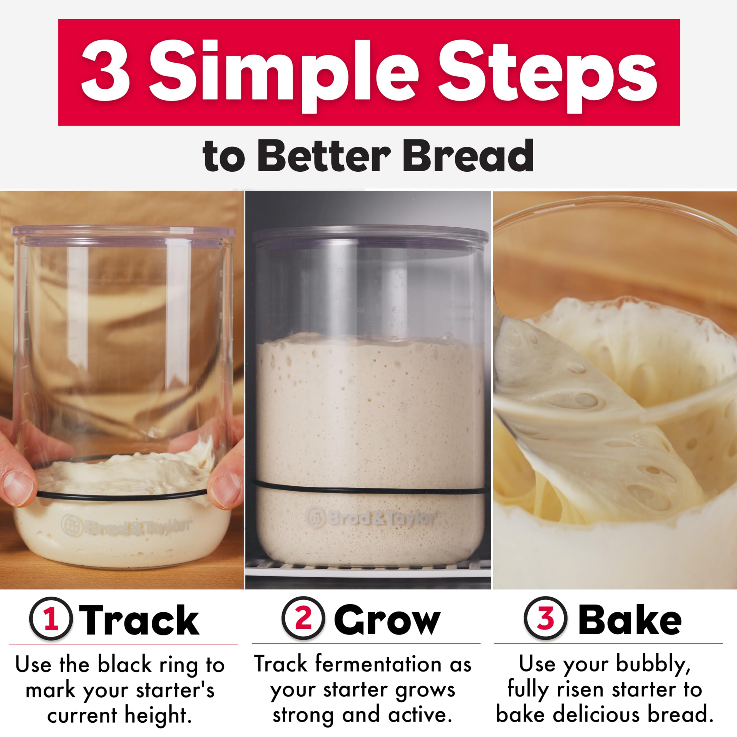 Brod & Taylor Sourdough Home with jar in use for predictable starter activity