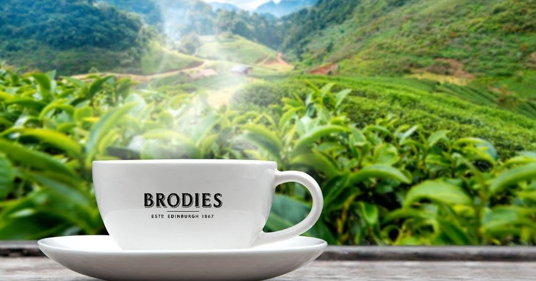 Brodies Estd 1867 tea in breakfast setting conveying everyday enjoyment
