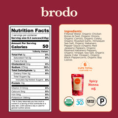 Brodo pouch poured into a mug, highlighting convenience and hot-ready serving benefit