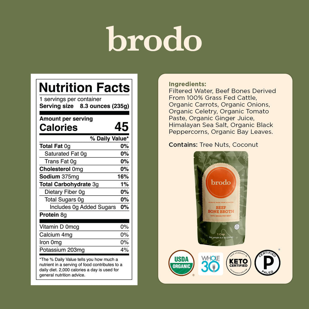 Brodo clear broth surface close-up highlighting rich, clean texture