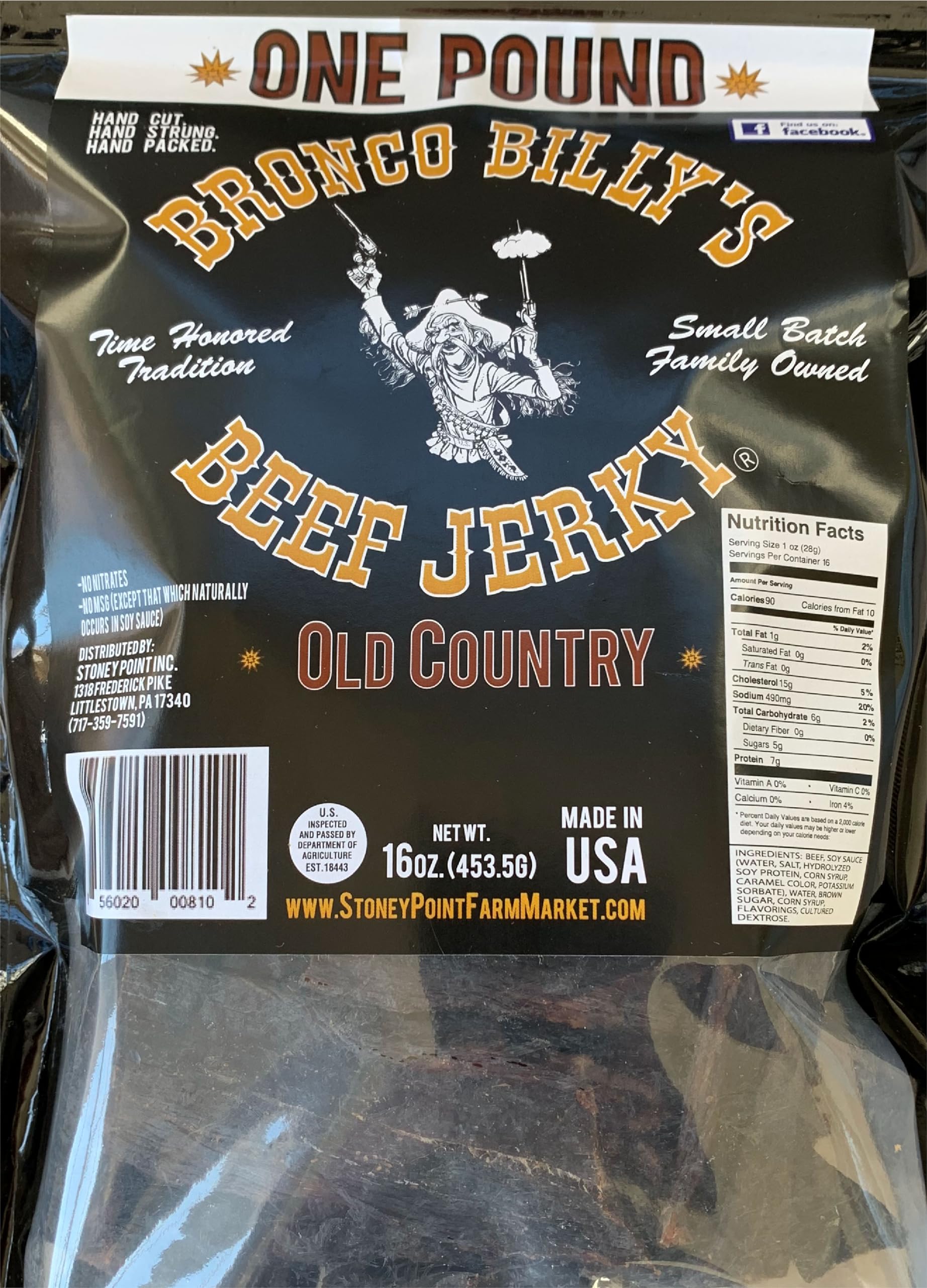 Bronco Billy's one-pound bag beside common objects for scale
