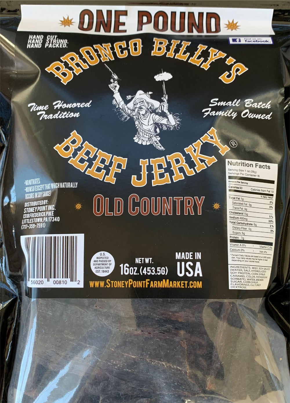 Bronco Billy's one-pound bag beside common objects for scale