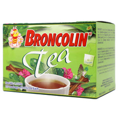 Broncolin ingredients arrangement with eucalyptus, honey and cinnamon visuals