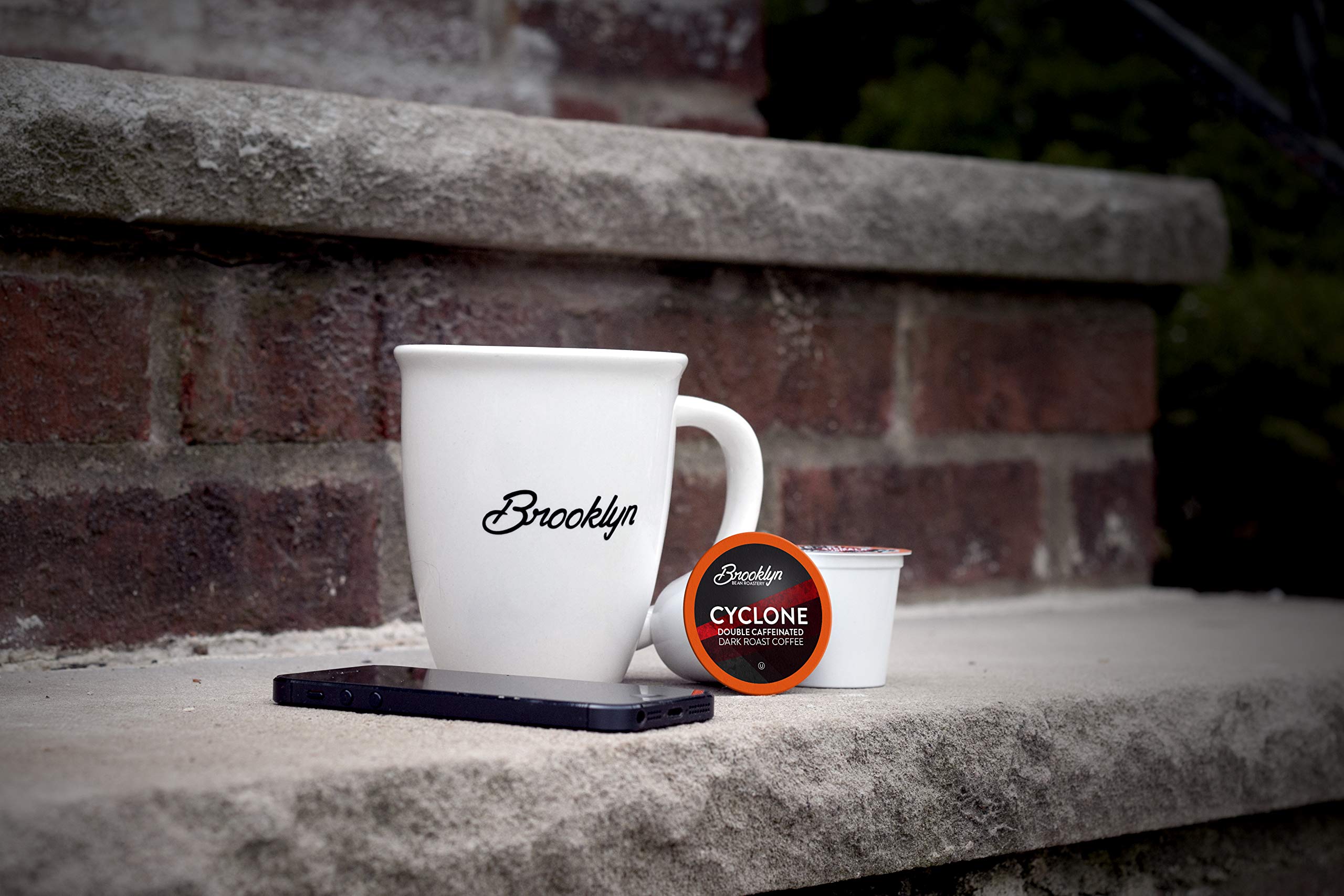 Brooklyn Beans brewed cup with crema showing rich color and intense aroma