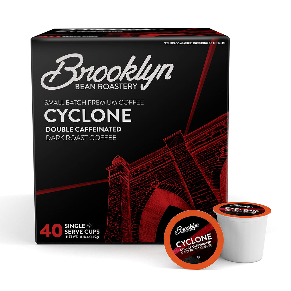 Brooklyn Beans front packaging showing 40-count and strong blend benefits