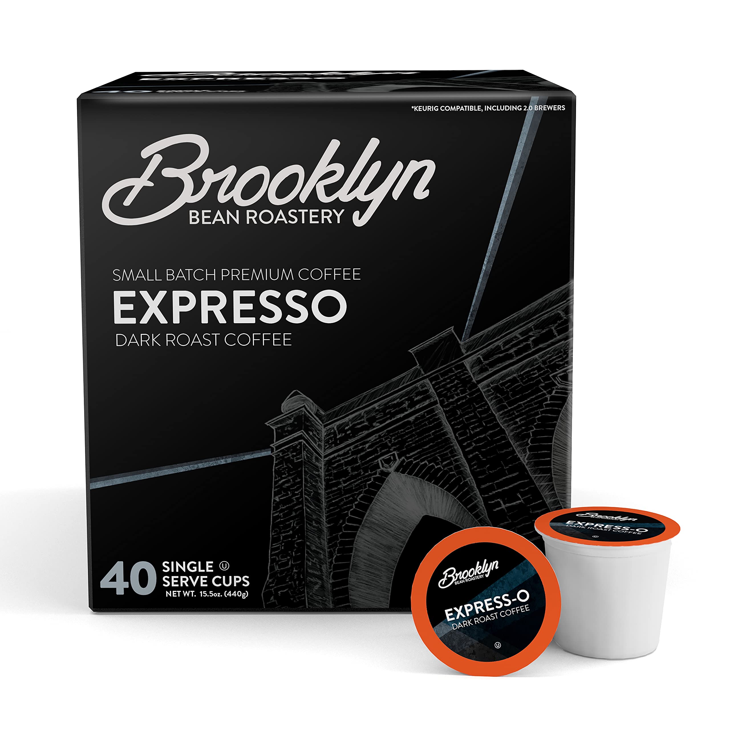 Brooklyn Beans front packaging showing bold espresso branding and convenience