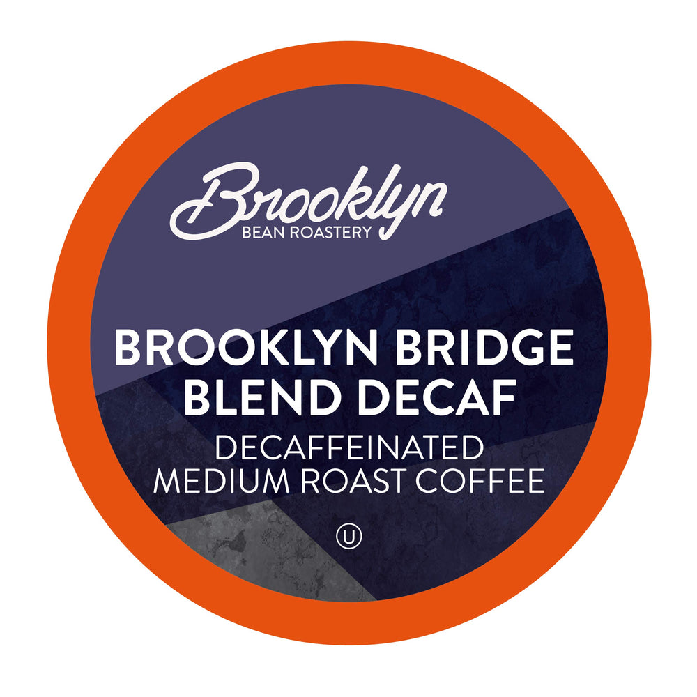 Brooklyn Beans front packaging showing 40-count decaf pods and bold branding, convenient storage