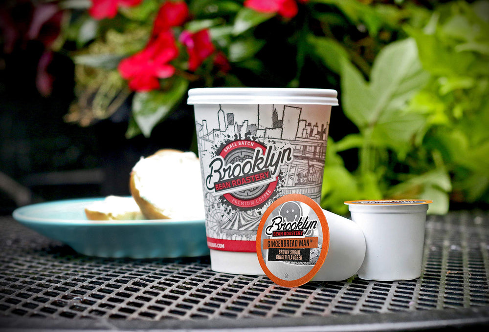 Brooklyn Beans pod beside a ruler showing size and Keurig compatibility benefit