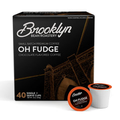 Brooklyn Beans front packaging showing 40-count pods and rich chocolate benefit