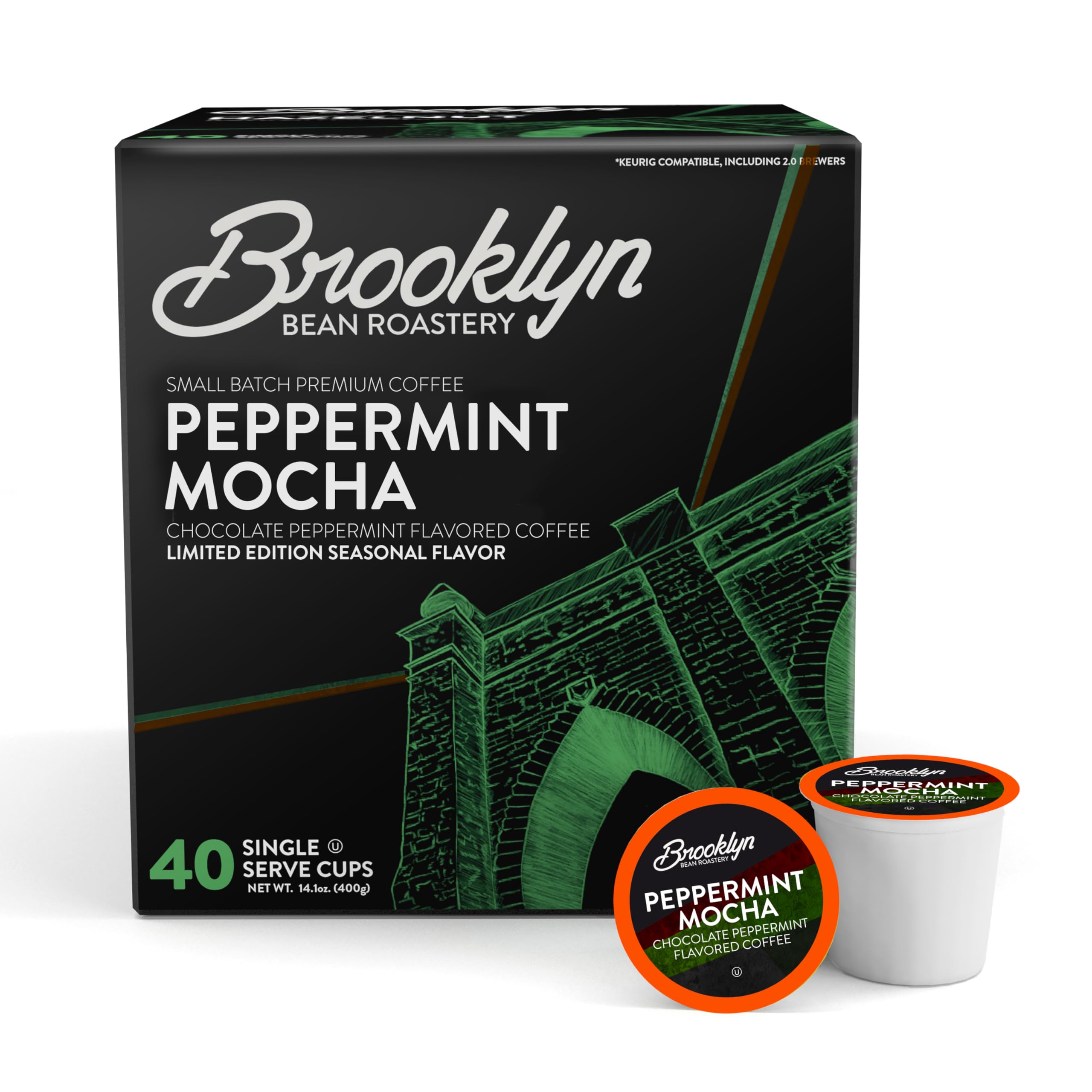 Brooklyn Beans pod close-up showing pod texture and clear brand labeling benefit