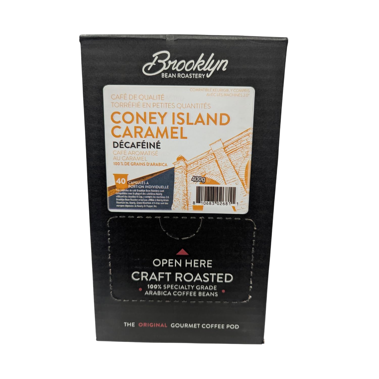 Brooklyn Beans pod close-up showing pod texture and consistent single-serve brewing