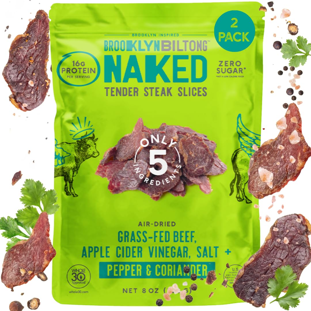 Brooklyn Biltong front packaging showing brand and flavor, clear product view