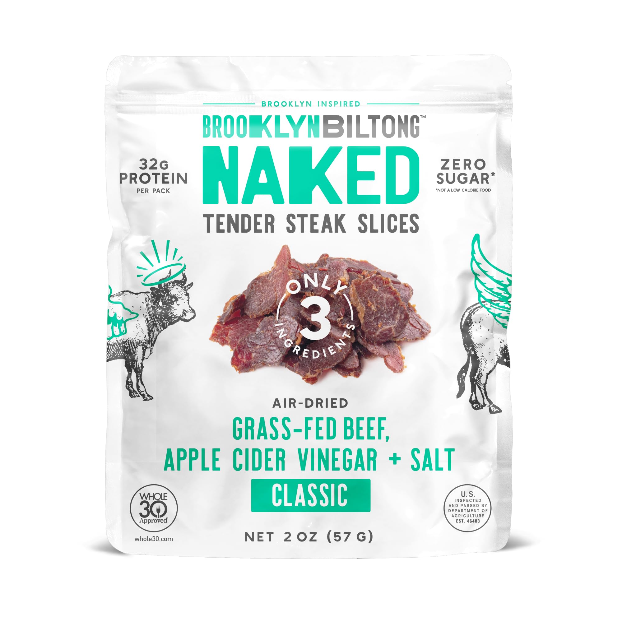 Brooklyn Biltong front packaging showing product name and pack benefits