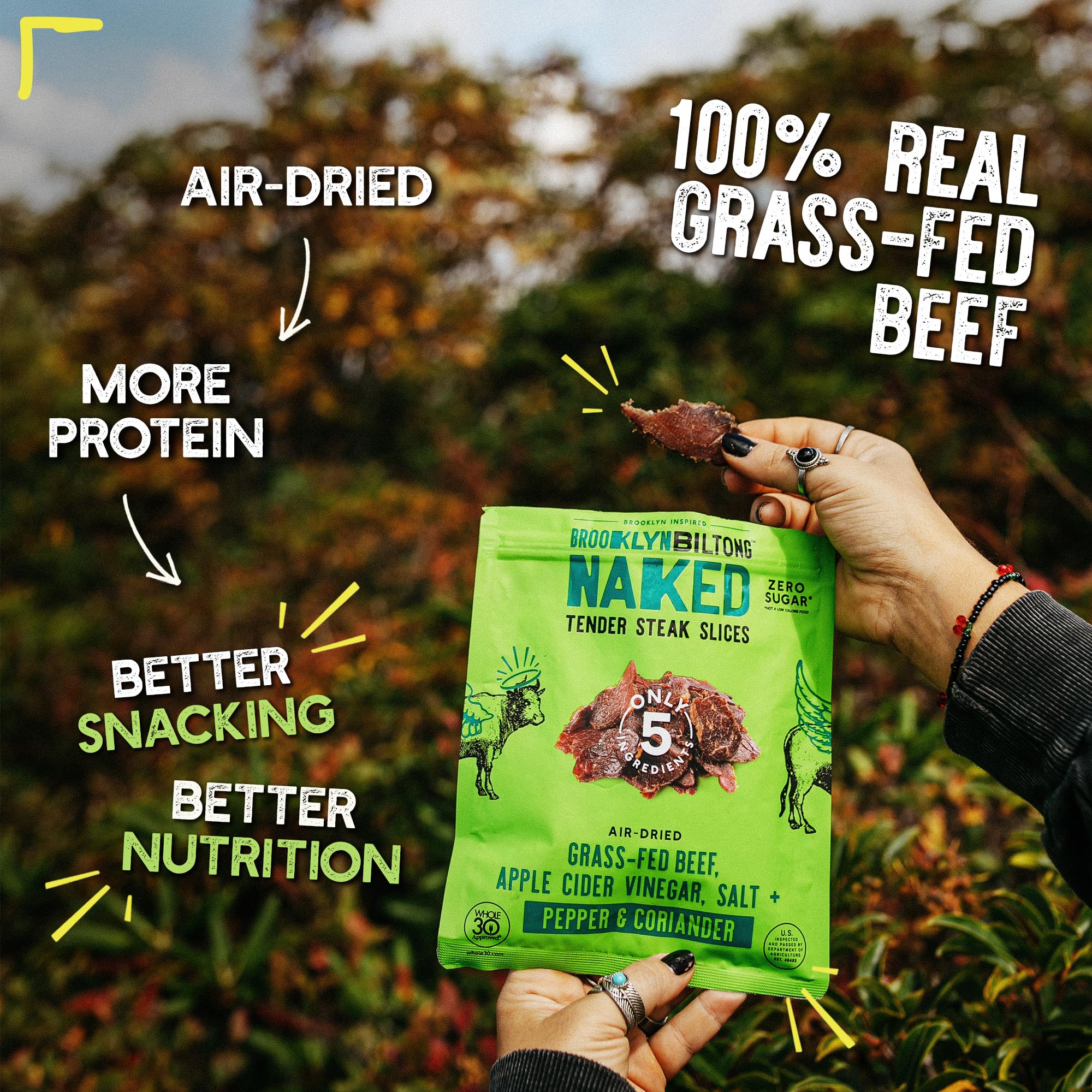 Brooklyn Biltong packed in a lunchbox as a convenient protein snack