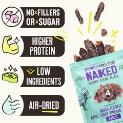 Brooklyn Biltong nutrition and ingredients label showcasing zero sugar and whole-food simplicity