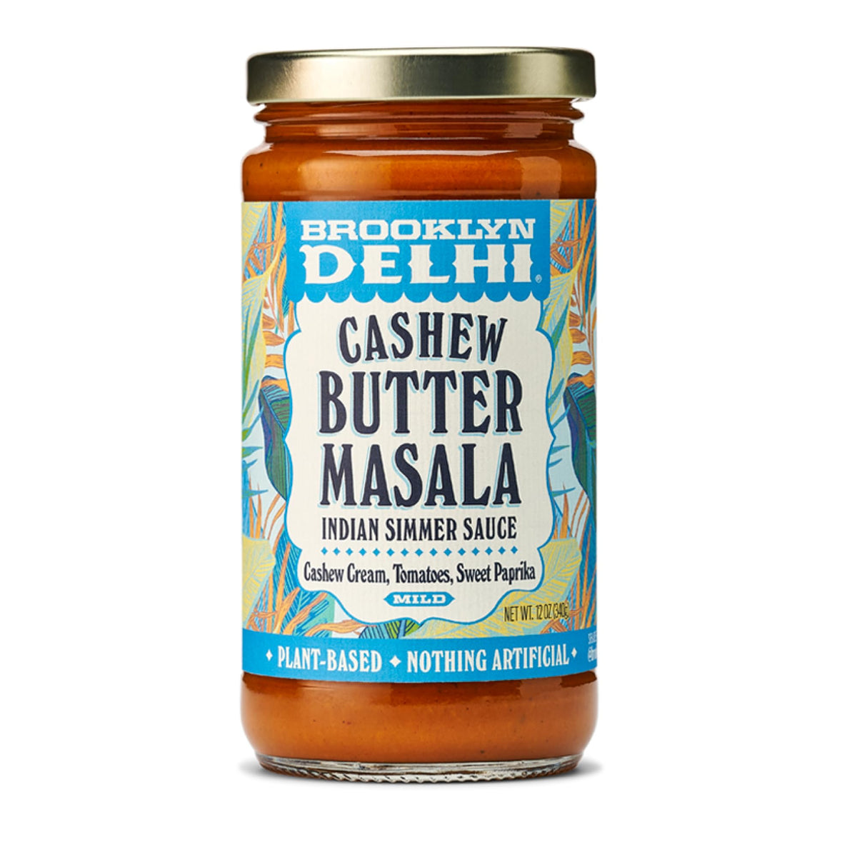 Brooklyn Delhi jar front view showing label and size for pantry convenience