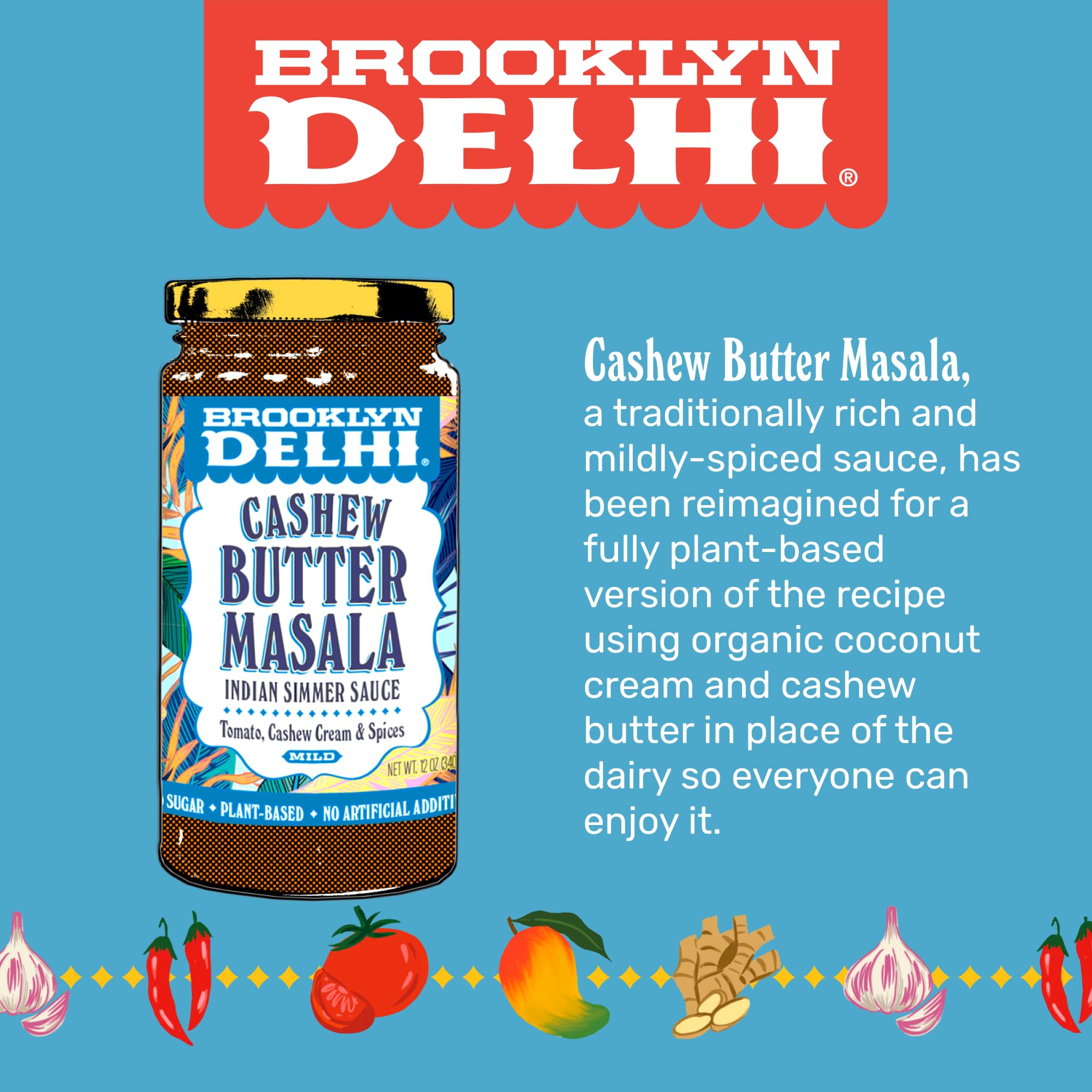 close-up texture of Brooklyn Delhi cashew butter masala highlighting smooth creaminess
