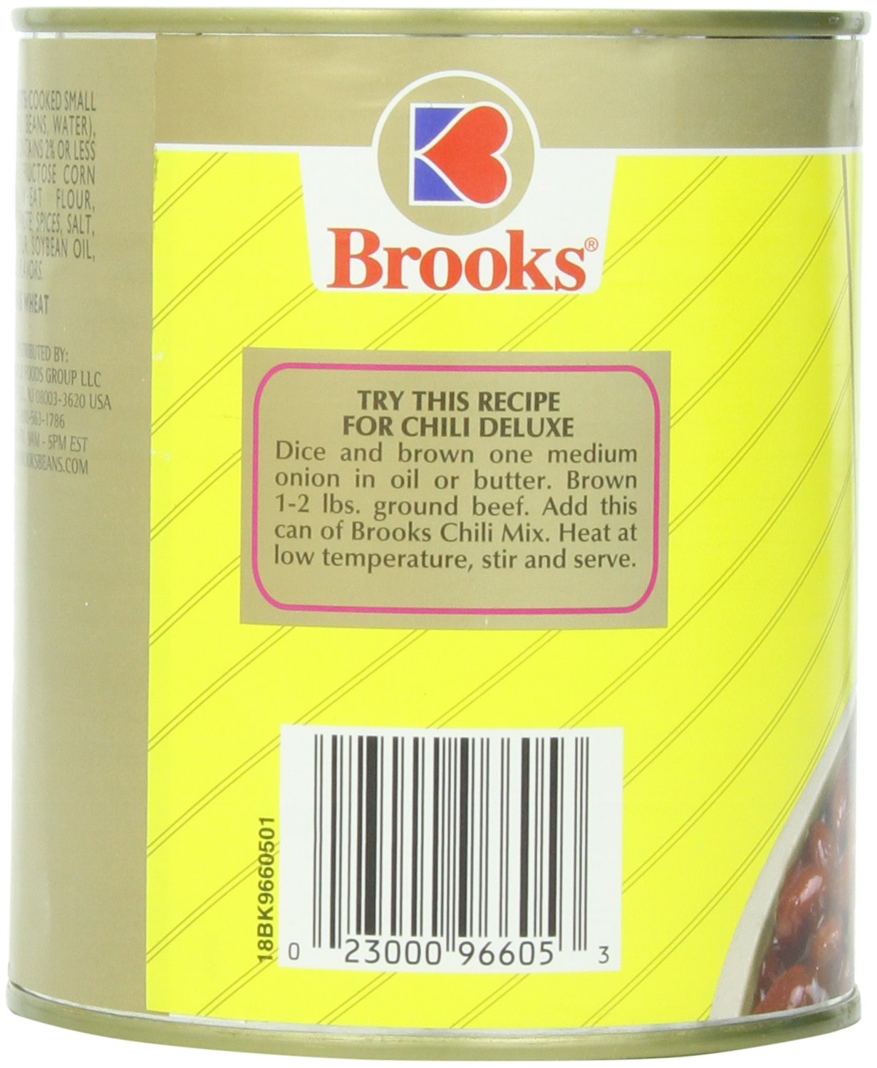 Brooks chili mix served in bowl with toppings, showcases ready-to-eat convenience
