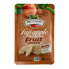 Brothers-All-Natural front packaging showing Fuji apple cinnamon snack and convenience