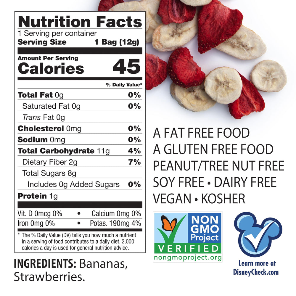 Brothers-ALL-Natural close-up of banana and strawberry crisps highlighting crunchy texture benefit