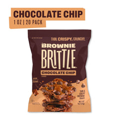 Brownie Brittle close-up of chocolate chip brittle texture and crispness