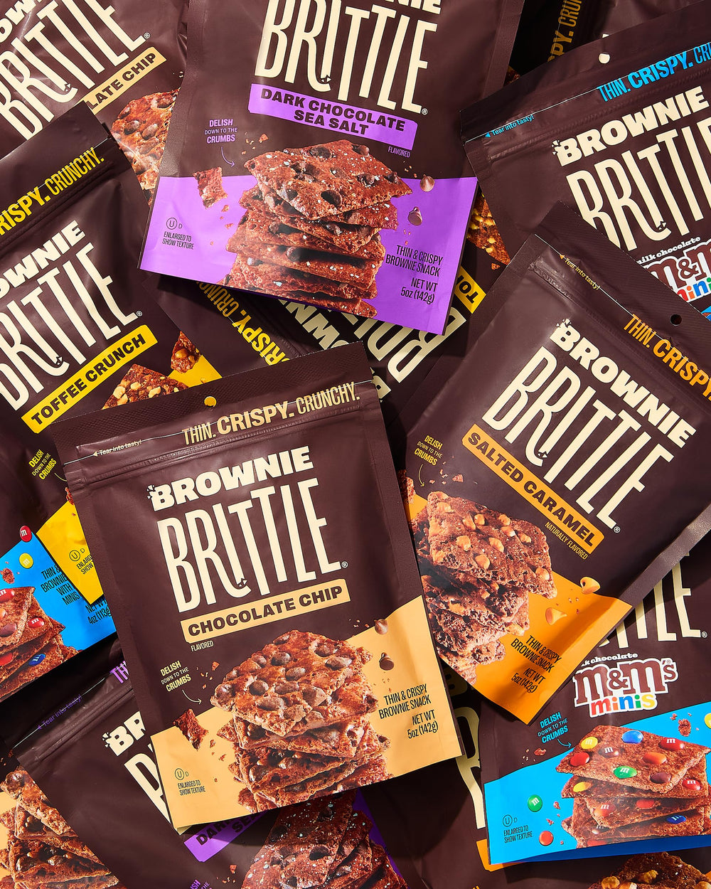 Brownie Brittle pantry and desk storage showing convenience for on-the-go snacking