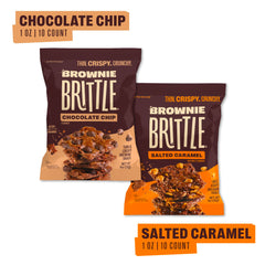 Brownie Brittle two bags side by side highlighting both flavors and portability