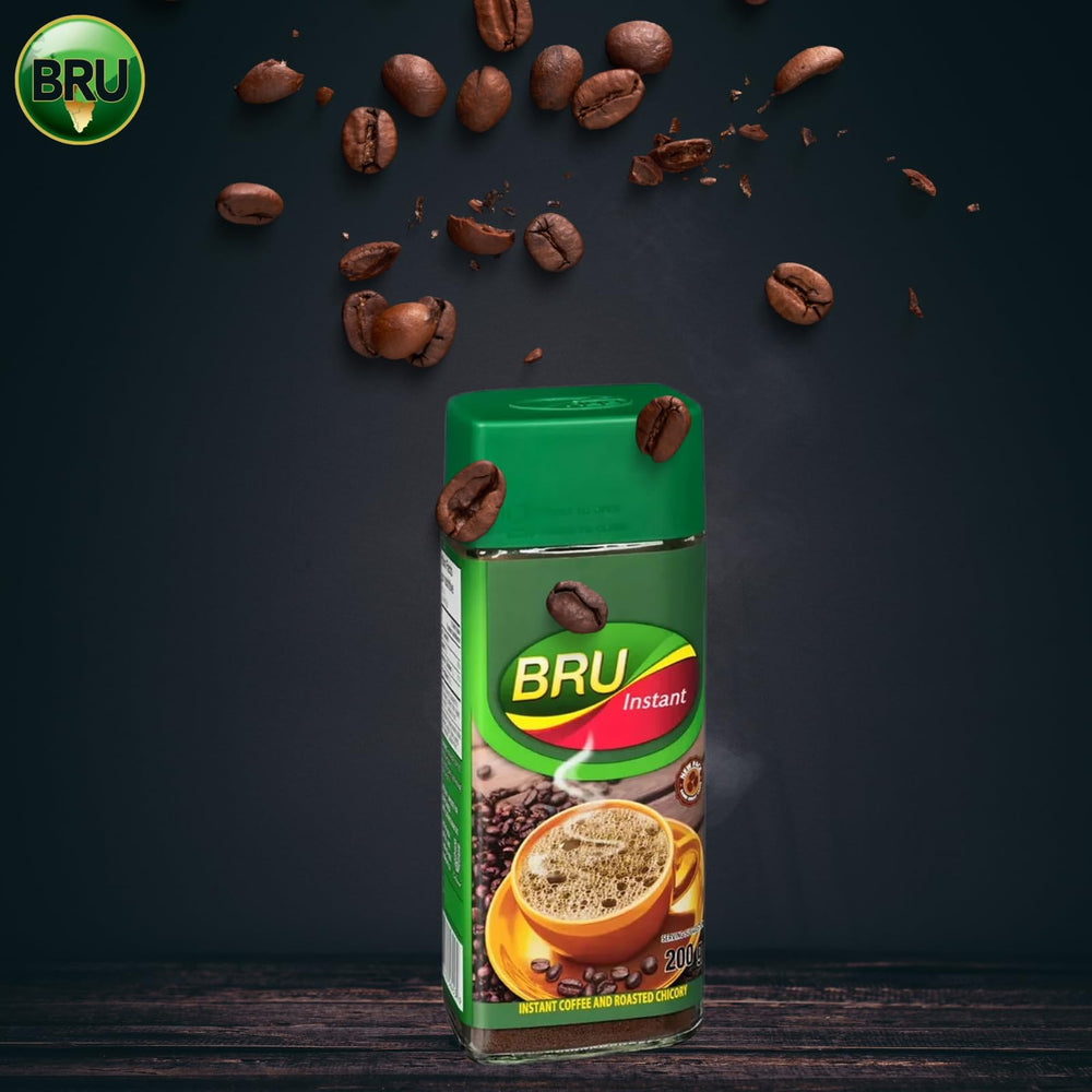 bru label and ingredient panel showing product origin and quality