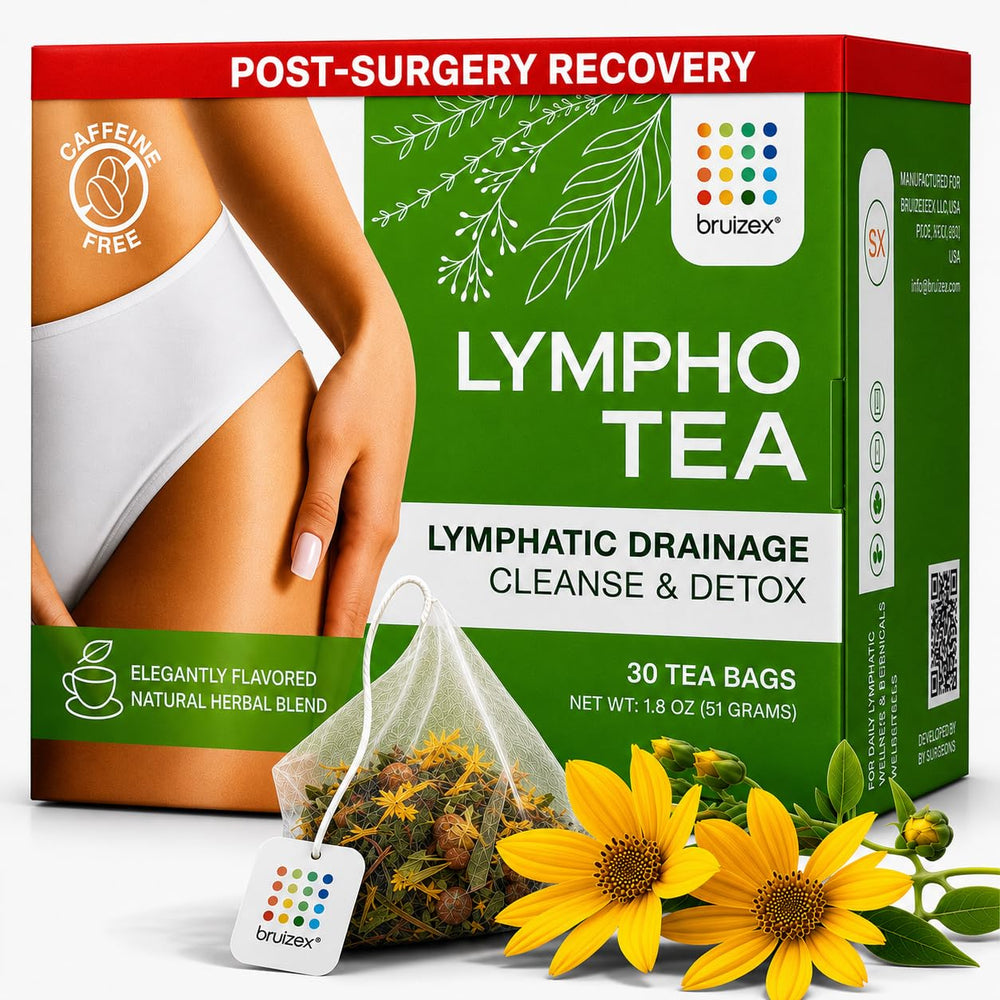 Bruizex branded box front showing tea packaging and calming design for easy identification