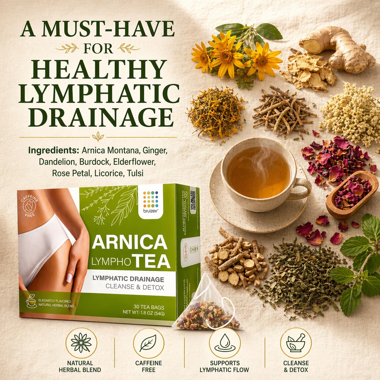 Bruizex used before lymphatic massage demonstrating pre-session ritual