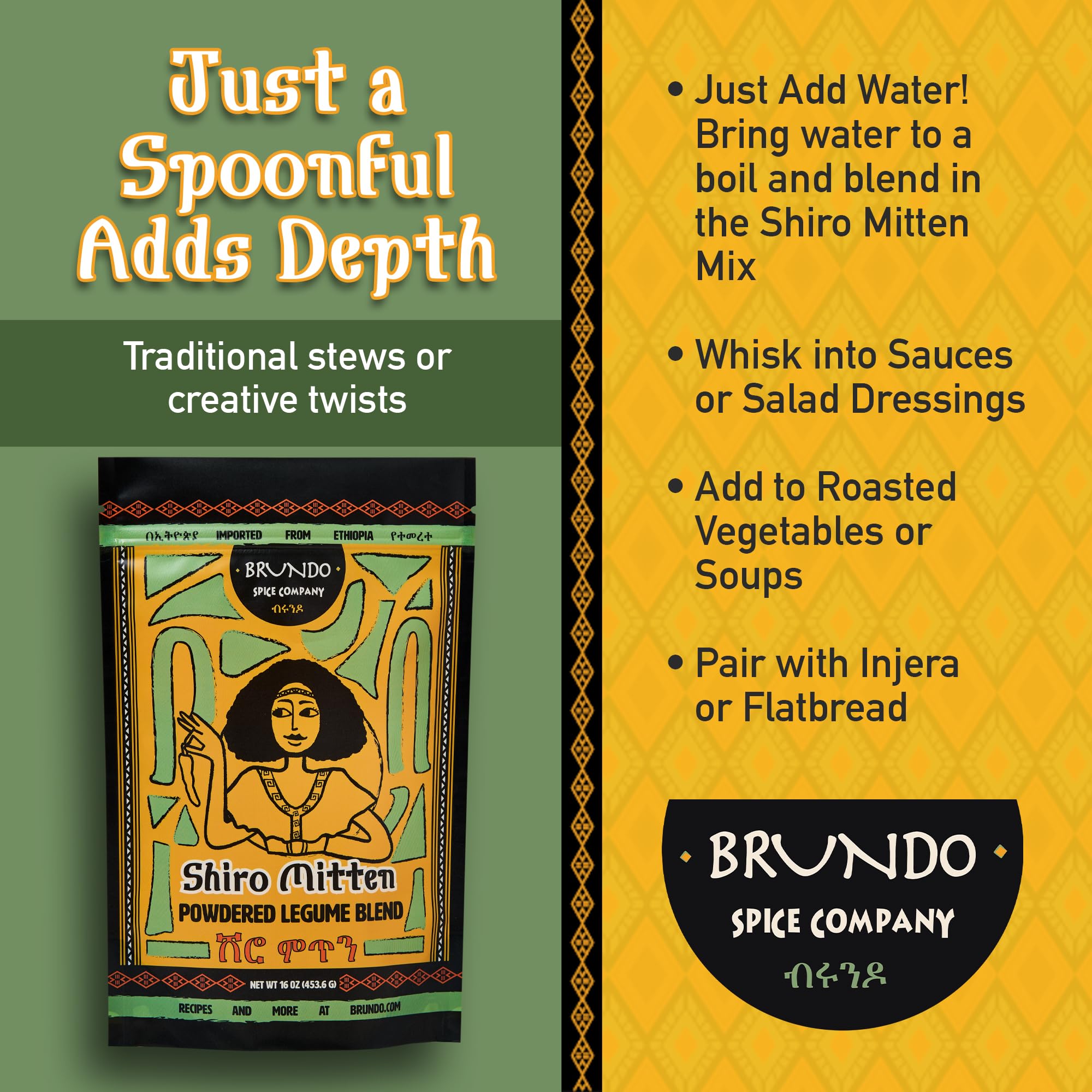 Brundo Market bowl of prepared shiro ready to serve, rich and hearty