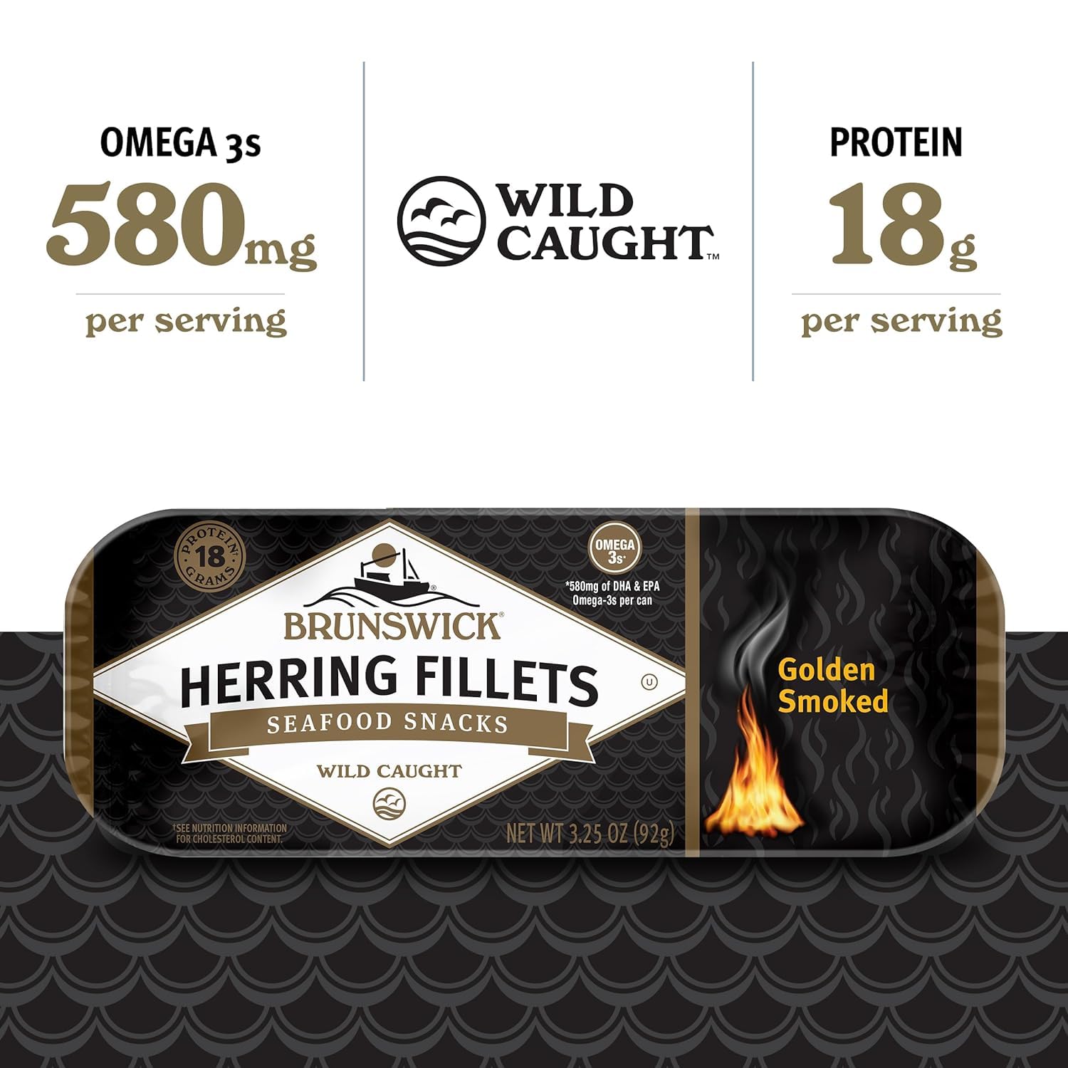 Brunswick close-up of smoked herring fillet texture for rich flavor